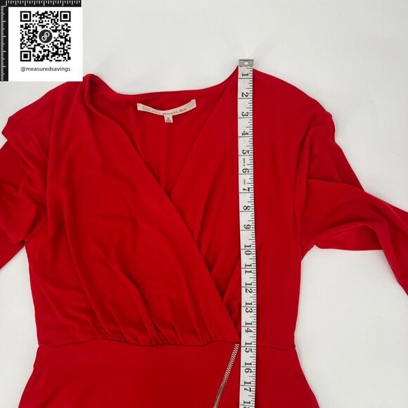 Medium - NWOT RACHEL Rachel Roy - Red Long-Sleeve Knee-Length Zippered Dress - Picture 9 of 9